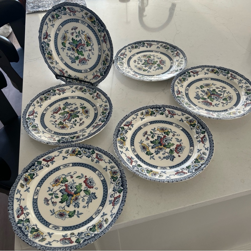 WR Midwinter Burslem Plates 10" Vintage English Porcelain- set of 6 plates - Picture 5 of 9